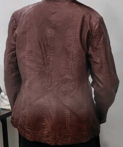 Dark Brick Red Leather Moto Jacket