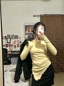 Butter yellow off shoulder top