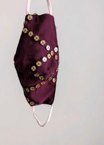 Burgundy Dress with Gold Sequins