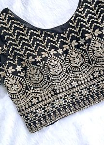 Black Heavy Embroidered Lehenga