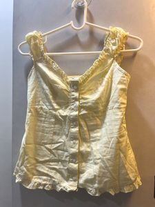 RERUNN Yellow Ruffle Babydoll Tank Top