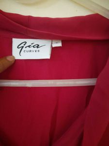 Elegant Red Bow Blouse