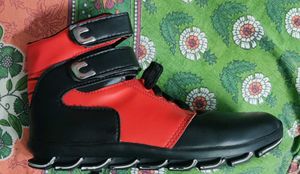 Stylish Red & Black High-Top Sneakers