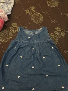 Adorable Denim Dress with Heart Details