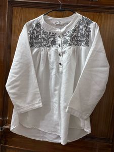 Embroidered White Top