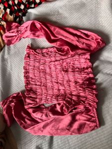 Smocked Pink Long Sleeve Top
