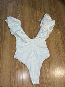White Ruffle bodysuit