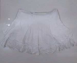 Broderie anglaise white skirt