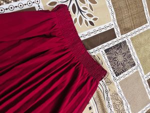 Flowy Red Pleated Maxi Skirt