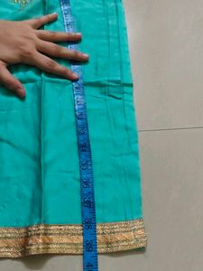 Beautiful Teal Kurta Set with Peacock Embroidery