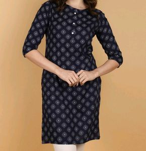 Navy Print Tunic Dress