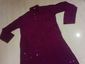 Embellished Purple Kurta