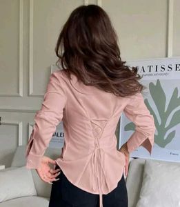 Pastel Pink Lace-Up Back Corset Style