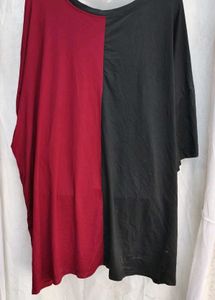 4xl plus size Two-Tone Graphic Tunic