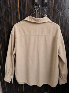 Casual Beige Button-Up Shirt
