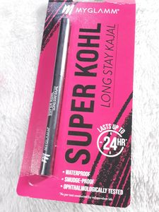 MyGlamm Super Kohl Long Stay Kajal - Black | Matte