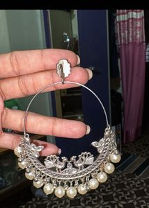 Designer Hoop Earrings with Pearls