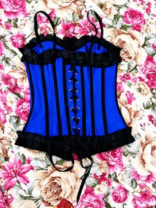 Royal Blue  bustier  (metal boning)