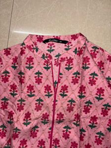 Pink Floral Printed Kurta
