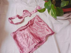 Pink Satin Tie-Up Scarf Top 🎀
