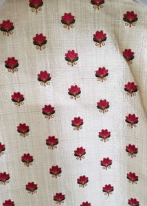 Men's Cream shervani with Red Floral Print