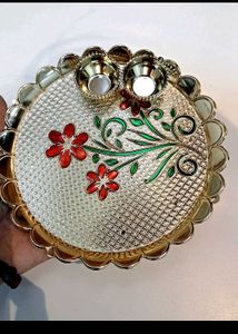 New Combo Haldi Kumkum Pooja Thali Pack Of 3