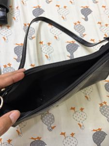 Chic Black Croc Embossed Hobo Bag
