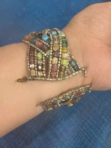 Bohemian Beaded Cuff Bracelet