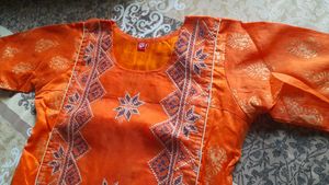 Vibrant Orange Kurta
