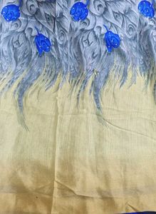 Embellished Blue Floral Saree 1