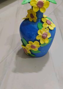 Handmade Blue Floral Vase