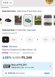Puma Palermo Sneakers - Teal &amp; Yellow uk 3