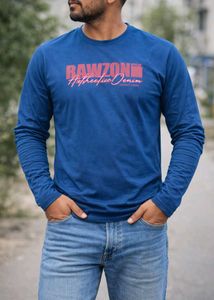 Men's Blue Long Sleeve T-Shirt
