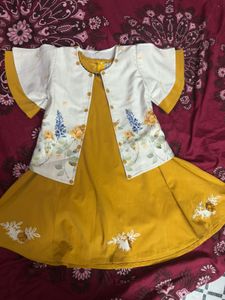 Yellow Embroidered Baby Girl Dress