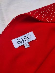 SABO Beautiful One Shoulder Polkadot Dress