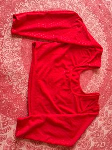 Vibrant Red Ethnic Blouse