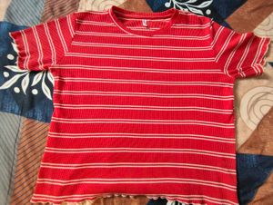 Red and White Striped T-Shirt