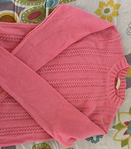 Pink Textured Knit Sweater