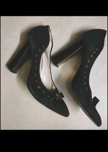 Clarks high heels suede pumps