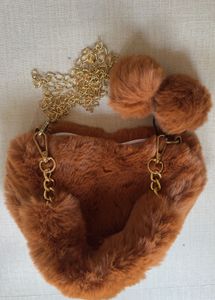 completely new Fuzzy Brown Novelty Bag