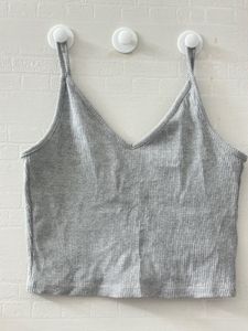 Gray Ribbed Tank Top