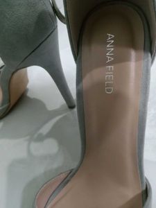 Grey heels(velvet finish stilletos)