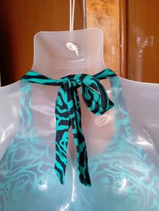 Green Floral Halter Dress