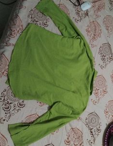 Lime Green Long Sleeve Top with Chain Detail