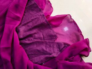 Elegant Purple Anarkali gown with duppta