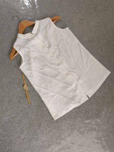 Sleeveless White Top