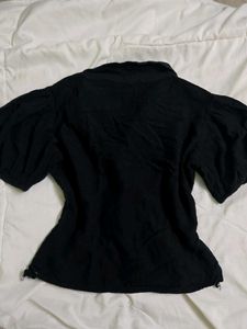 Black Button-Up Blouse