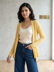 Yellow Striped Knit Cardigan