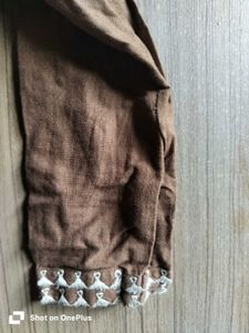 Brown Embroidered Kurta