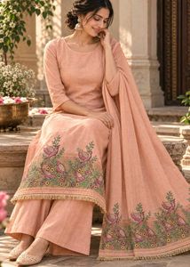 (NEW) Embroidered Dress Material with Birds
